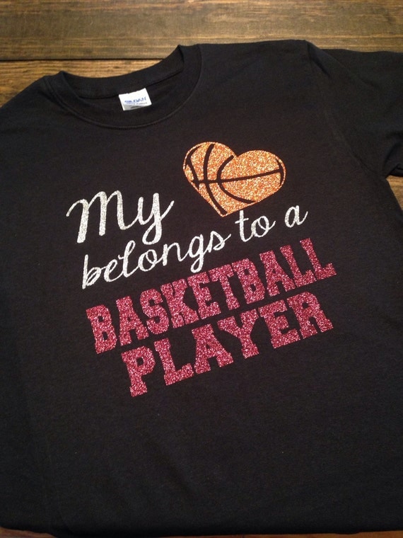Items similar to My Heart Belongs To A Basketball Player TShirt