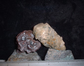 GeoDuo! Hematite "Kidney Ore" & a Scapolite crystal