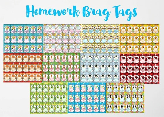 Homework brag tags picture