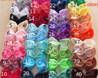 Extra Large 6 Inch Hair Bow WITH Clip 6-40 pcs U Pic Colors Hair Clip Baby Girls Hair Bows Boutique bows Headwear 40colors Available