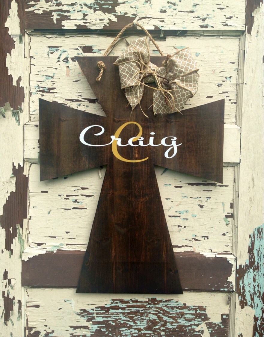 Wooden cross door hanger cross door hanger personalized door