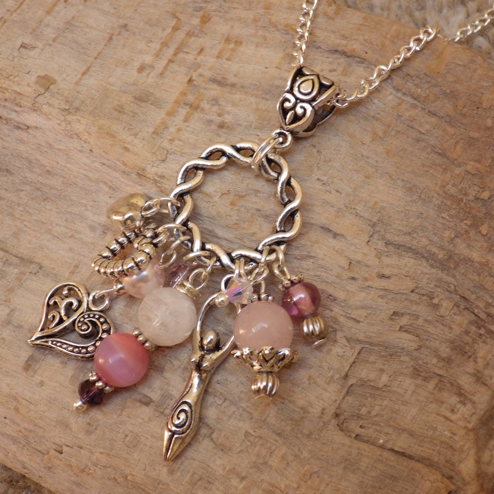 Venus Love Goddess Charm Pendant Pagan Cluster Necklace