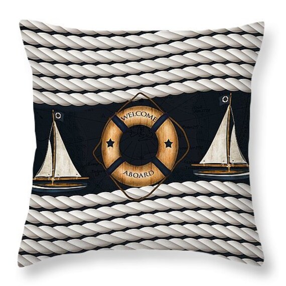 Throw Pillow Sofa Pillow Nautical Boat Rope Design