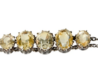 Sterling bracelet with 5 large oval citrines