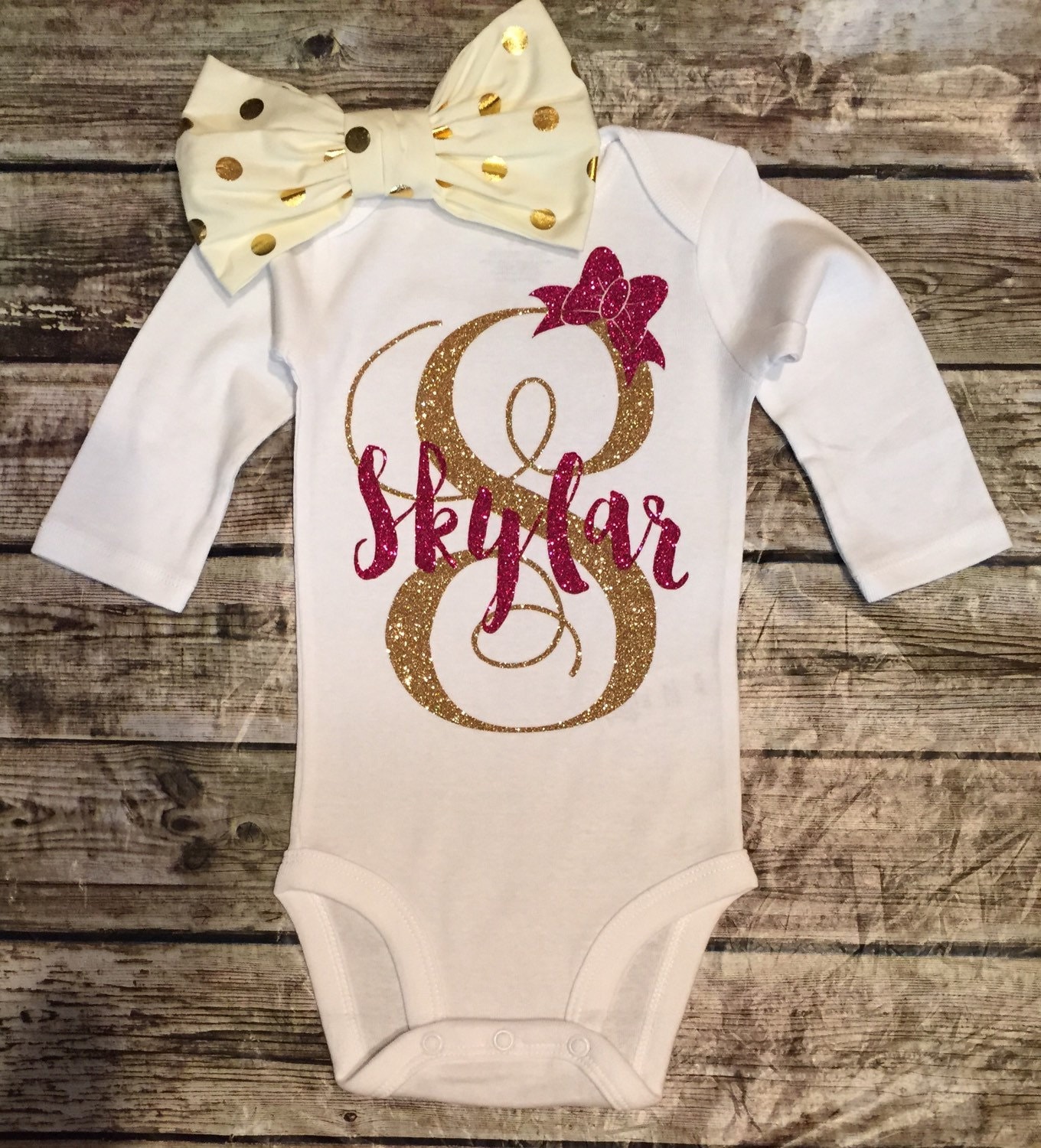 Download Personalized Monogram Bodysuit Sparkle Baby Girl Clothes Baby