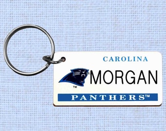 Personalized Carolina Panthers keychain - key ring