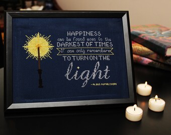 Dumbledore Turn On The Light *Cross Stitch PATTERN DOWNLOAD*