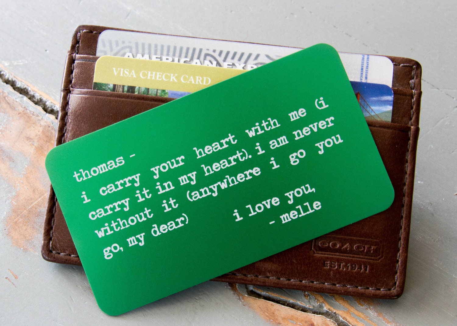 Personalized Wallet Card Metal Wallet Insert Custom Wallet
