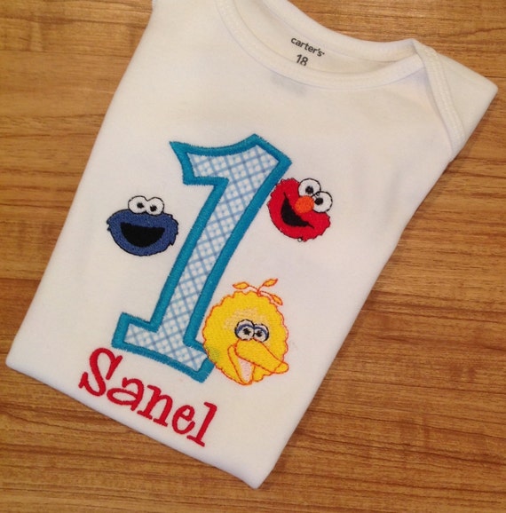 sesame street personalized birthday shirts