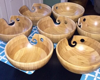 Beautiful bamboo yarn bowls