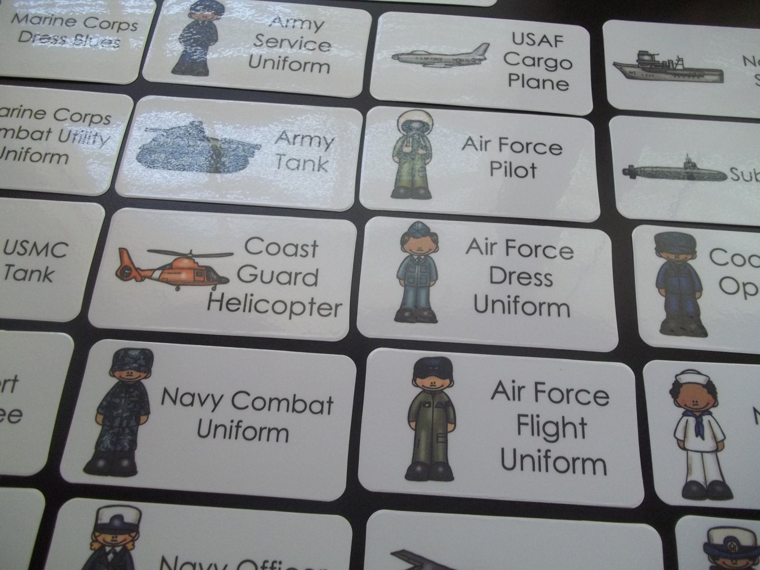 23 Branches of the Military Flash Cards. Preschool thru