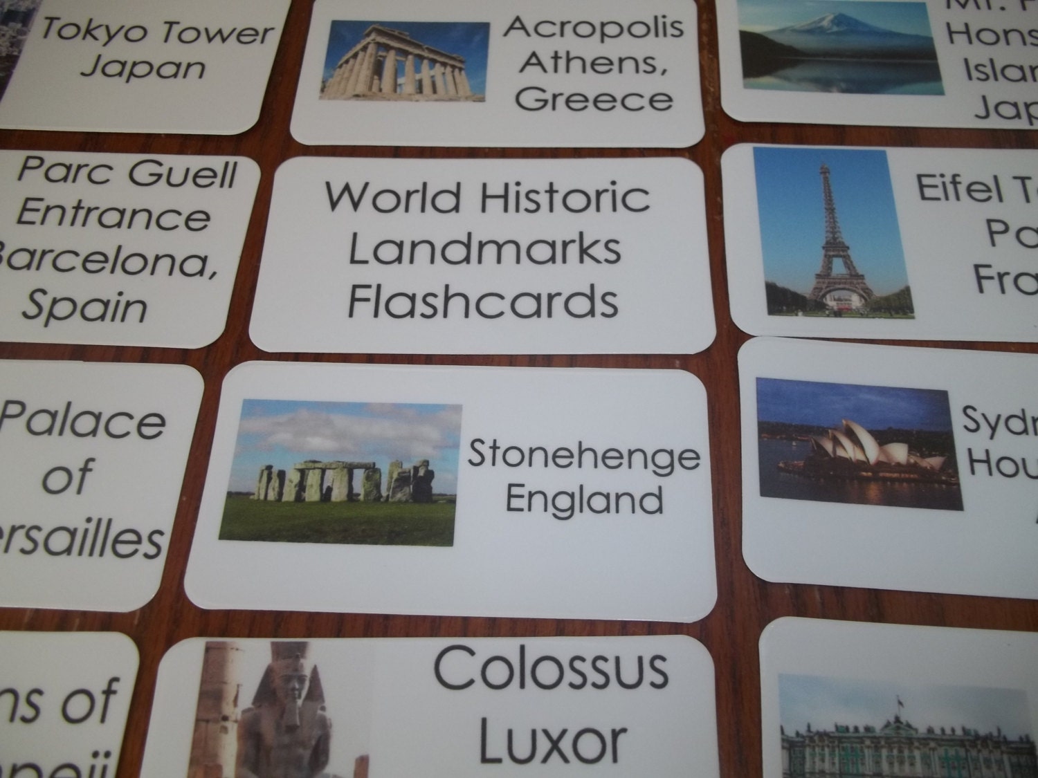 50 Historic World Landmarks Flash Cards. Preschool thru
