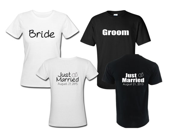 Bride And Groom Just Married T Shirt Set By Magicalmemoriesbyj