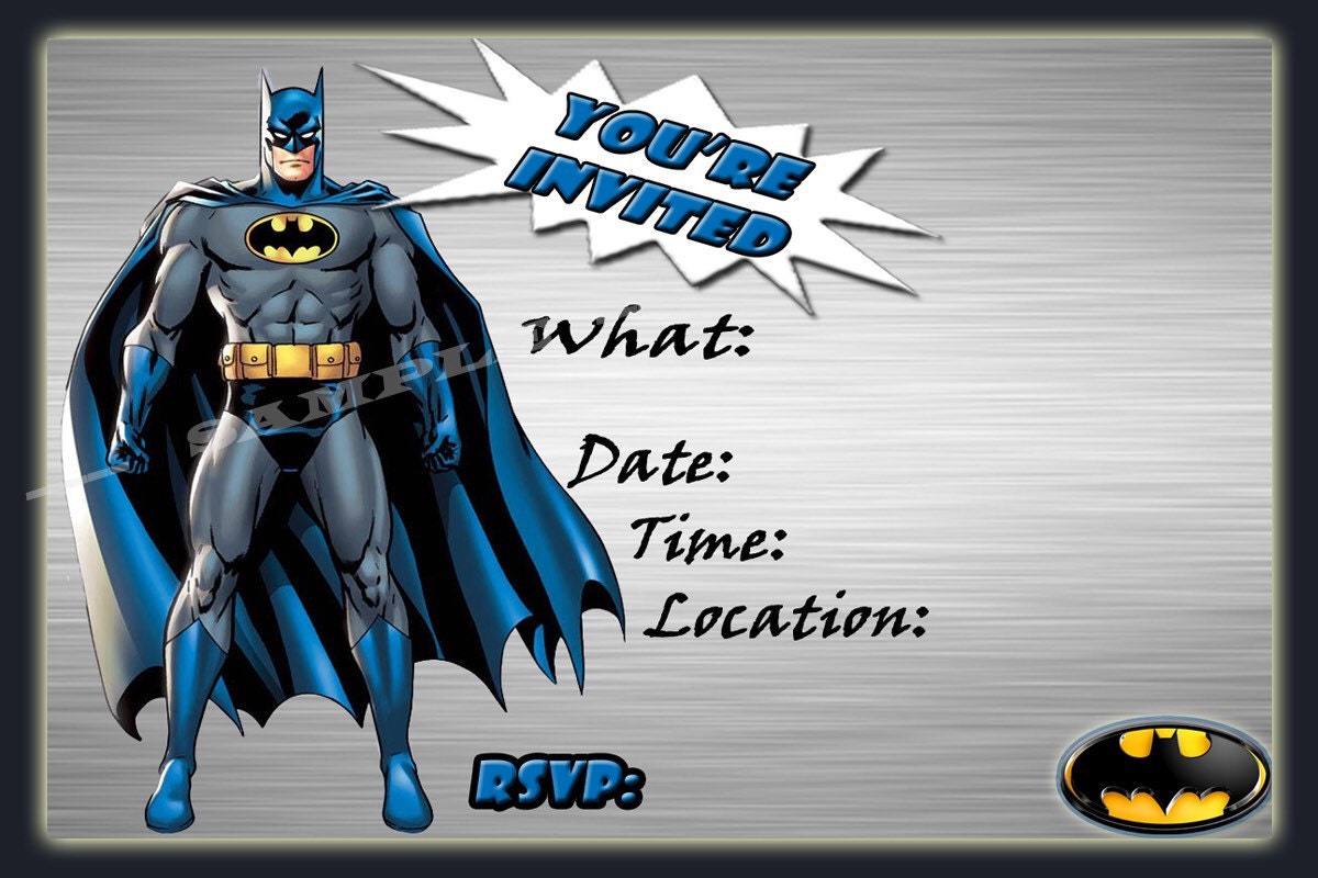Batman Party Invitations & Matching by FindVintageTreasures