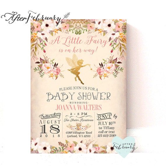 Fairy Garden Baby Shower Invitations 3