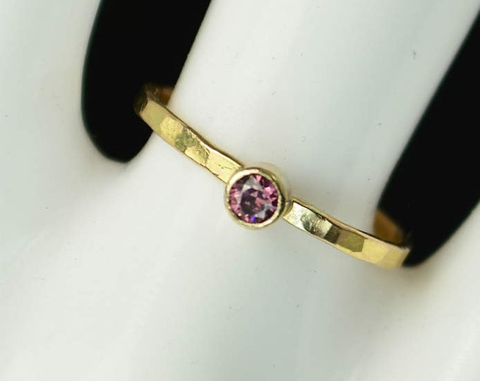 Classic 14k Gold Filled Alexandrite Ring, Gold solitaire, solitaire ring, 14k gold filled, June Birthstone, Mothers Ring, gold band, yellow