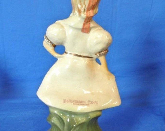 Storewide 25% Off SALE Vintage Original Jim Beam Liquor Decanter Featuring Bohemian Woman Design In Authentic Clothing Style With Matching H