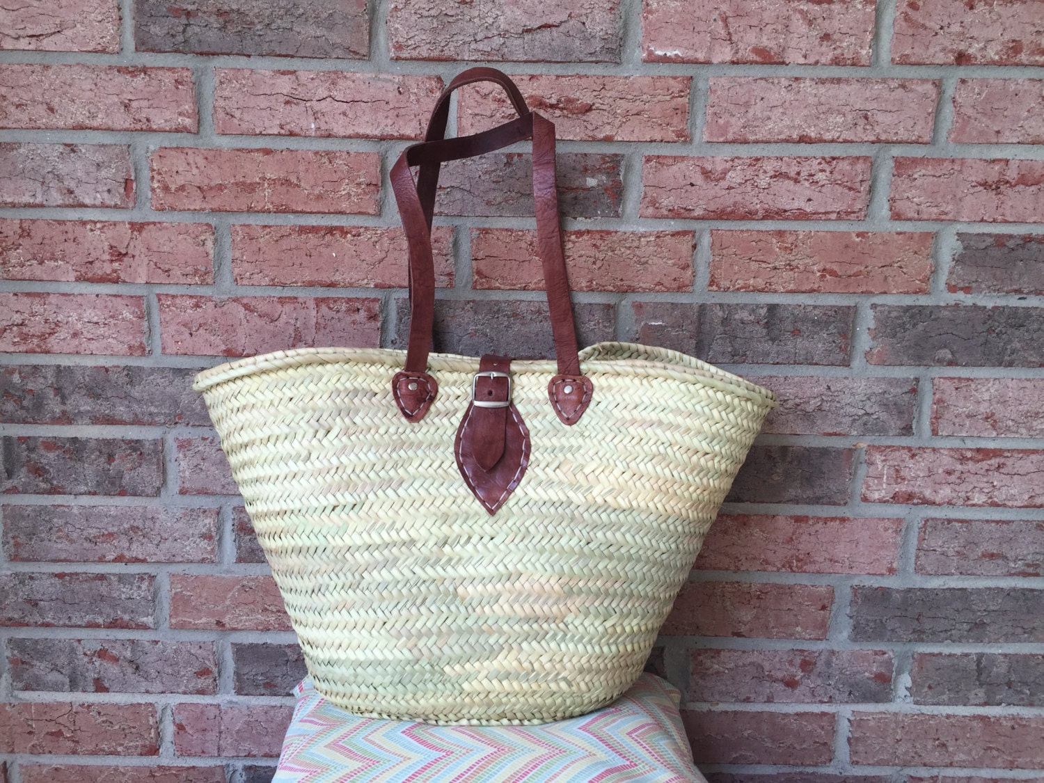 Straw bag shopping baskets Moroccan basket woven by Spiralspiral