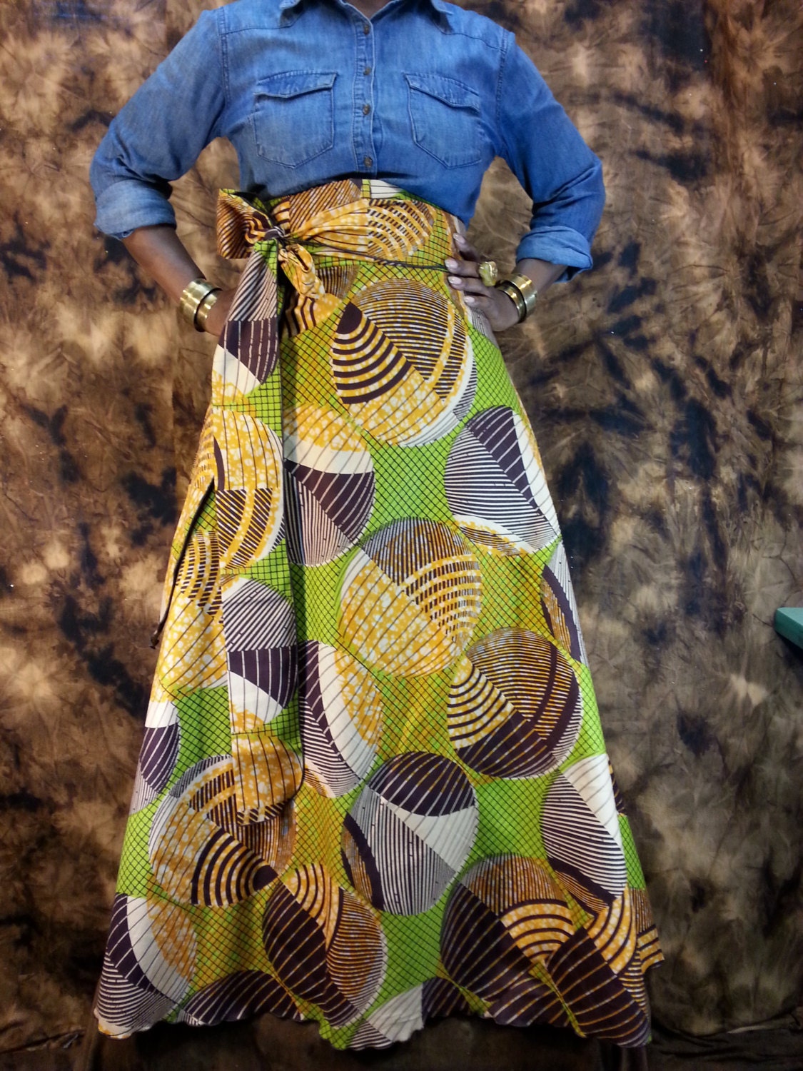 SHOP AFRICAN Wax Print Maxi SKIRTS High Waist Wrap Skirts