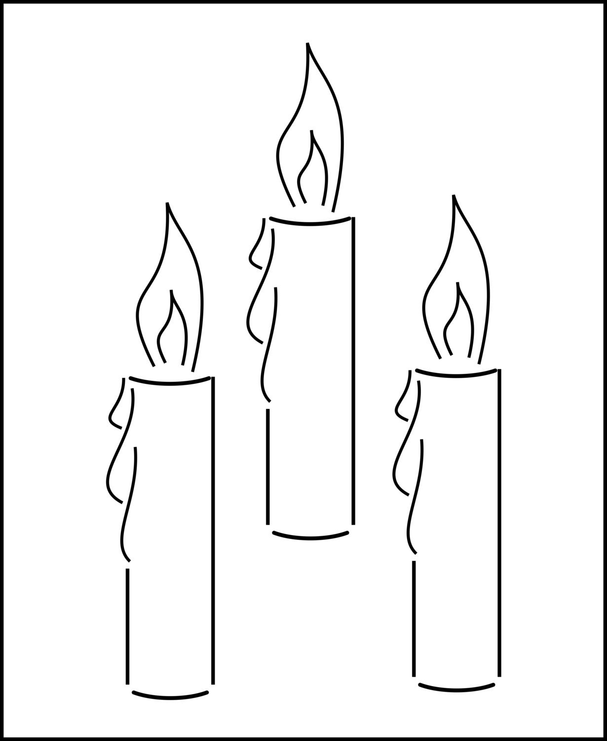 Weihnachten-Schablonen 3 x Kerzen Schablone von westlondonlaser