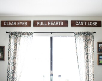 Clear Eyes Full Hearts Can't Lose 3 Piece Wood Sign. Friday Night Lights. Hand Painted. Coach Taylor. Tim Riggins. Tami Taylor. Home Decor.