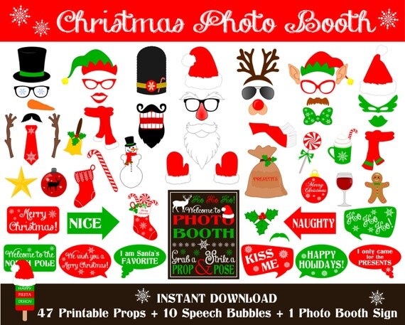 PRINTABLE Christmas Photo Booth PropsPrintable Christmas