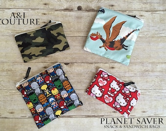 Planet Saver Reusable Snack & Sandwich Bag Sewing Pattern