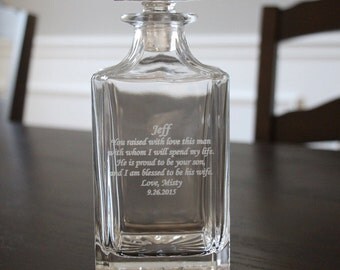 Father of the Bride Gift, Father Daughter Gift, Father in Law Gift, Father of the Groom, Personalized Engraved Decanter, Father's Day Gift