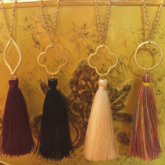 Long tassel necklaces by on Etsy