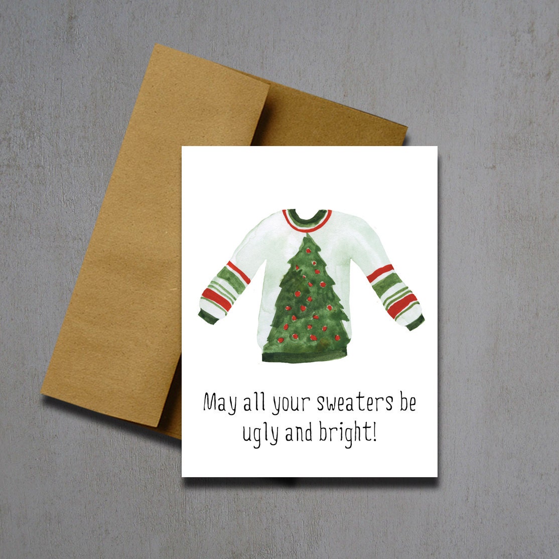 ugly christmas sweater card ideas