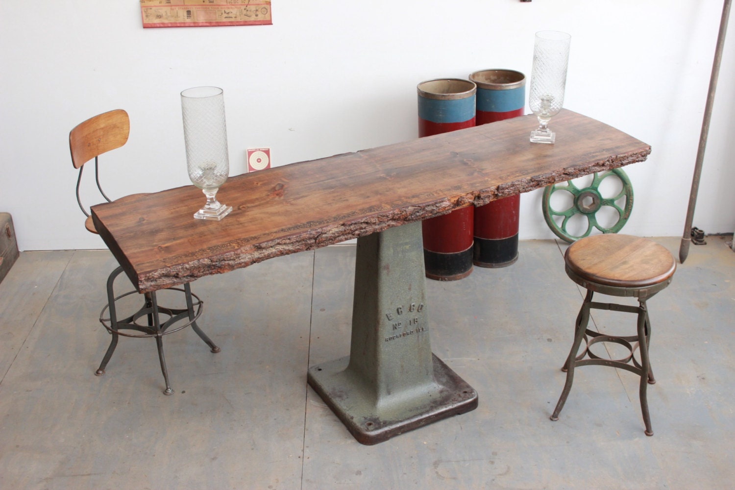 Bar Height Console Table â€“ Table Idea Vanessa - vintage industrial 76 long antique bar-height counter/