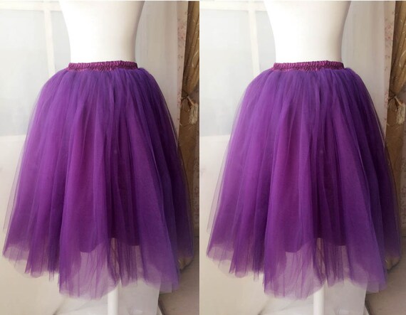 Romantic Purple Tulle Skirt Women Tulle Skirt Adults Maxi Tutu Skirt ...