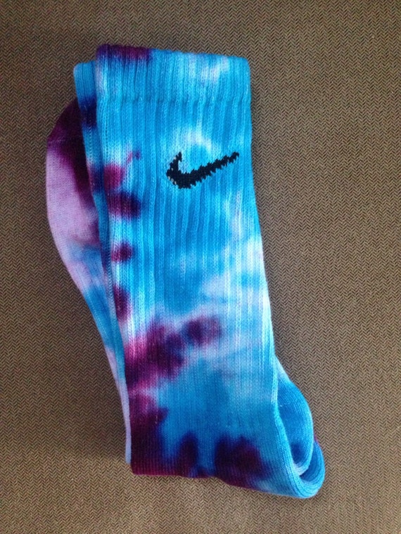 Tie-Dye Nike Socks Blue&Purple Galaxy by PacificBeadandBraid