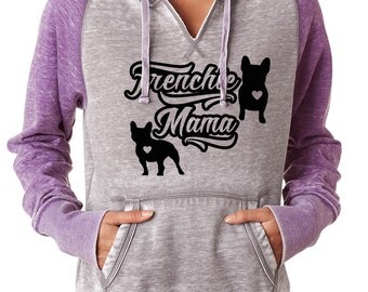 Frenchie Mama Women's Zen Fitted Hoodie French Bulldog hoodie for ladies sizes sm-2x from Bully Supplies frenchie apparel