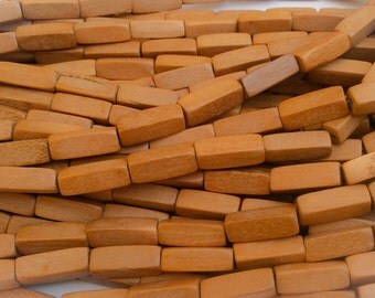 Natural wood beads, Nangka wood beads 5x17 tube