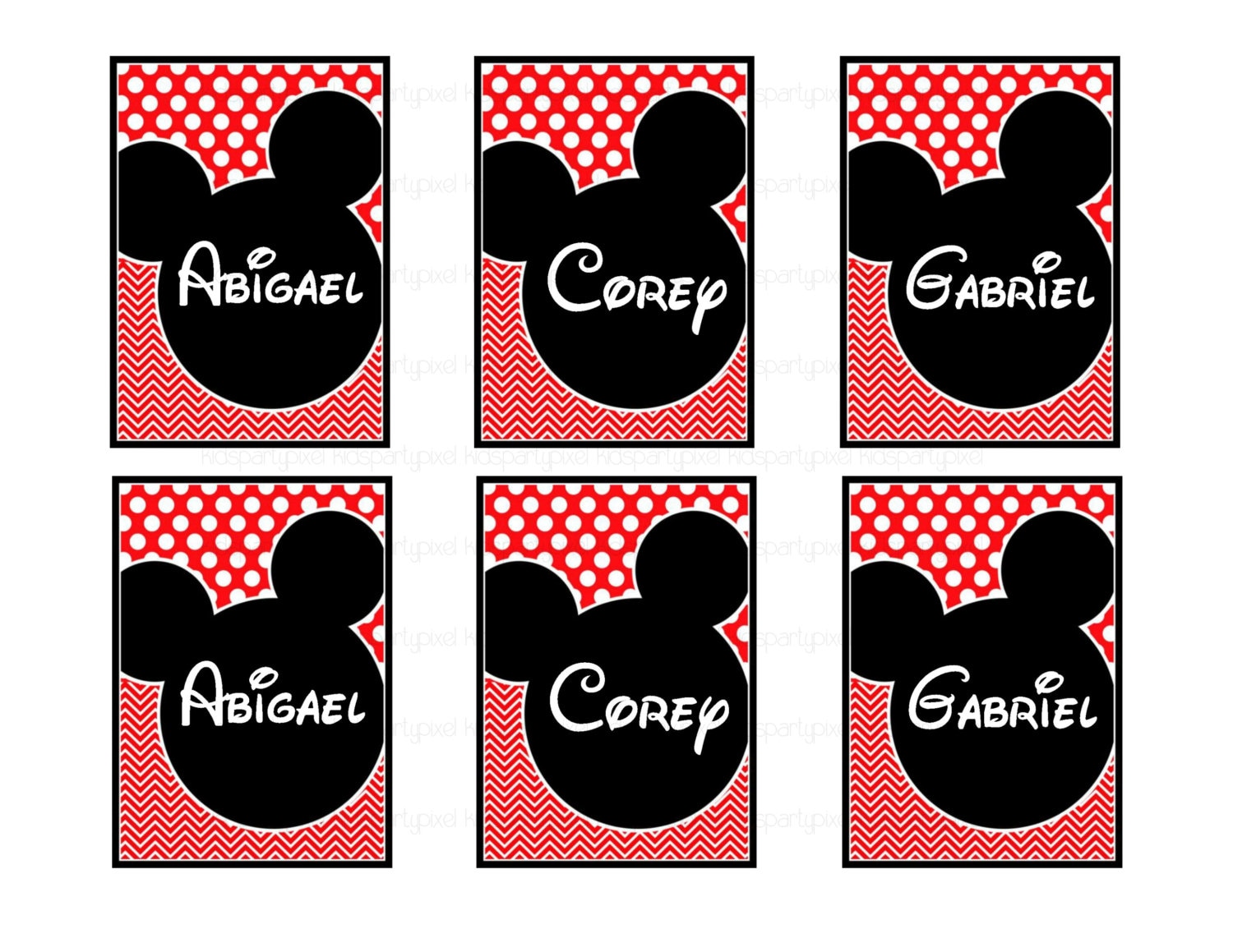 Mickey Mouse Luggage Name Tag Printable Disney Inspired