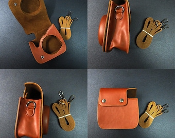 Fujifilm Instax Mini 8 Camera Bag Brown Leather Protection Case
