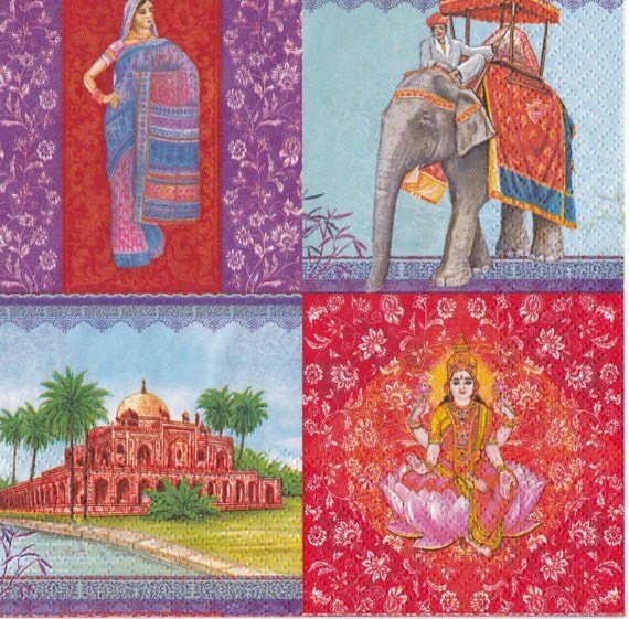 Set of 2twonapkins India perfect for decoupage by Dalilasdecoupage