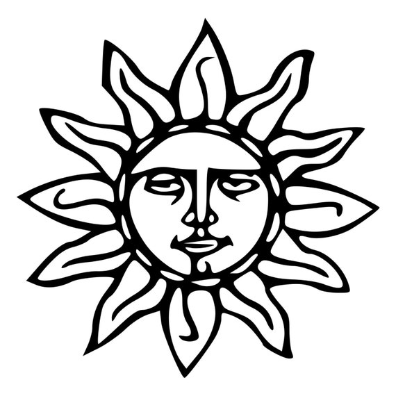 Sun With Face Die-Cut Decal Car Window Wall Bumper Phone