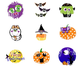 1 inch circles of Halloween Bottle cap Images Instant download, Pumpkins, Frankenstein, bats, ghost etc...