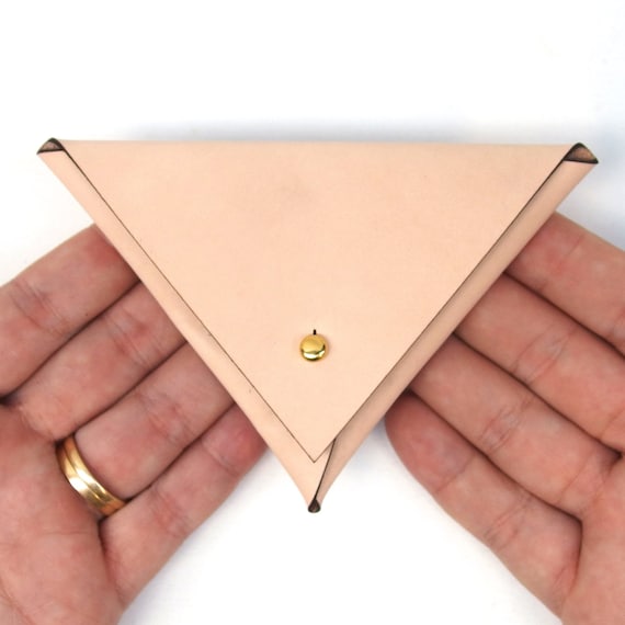 Leather coin purse pouch triangle DIY KIT Natural Veg