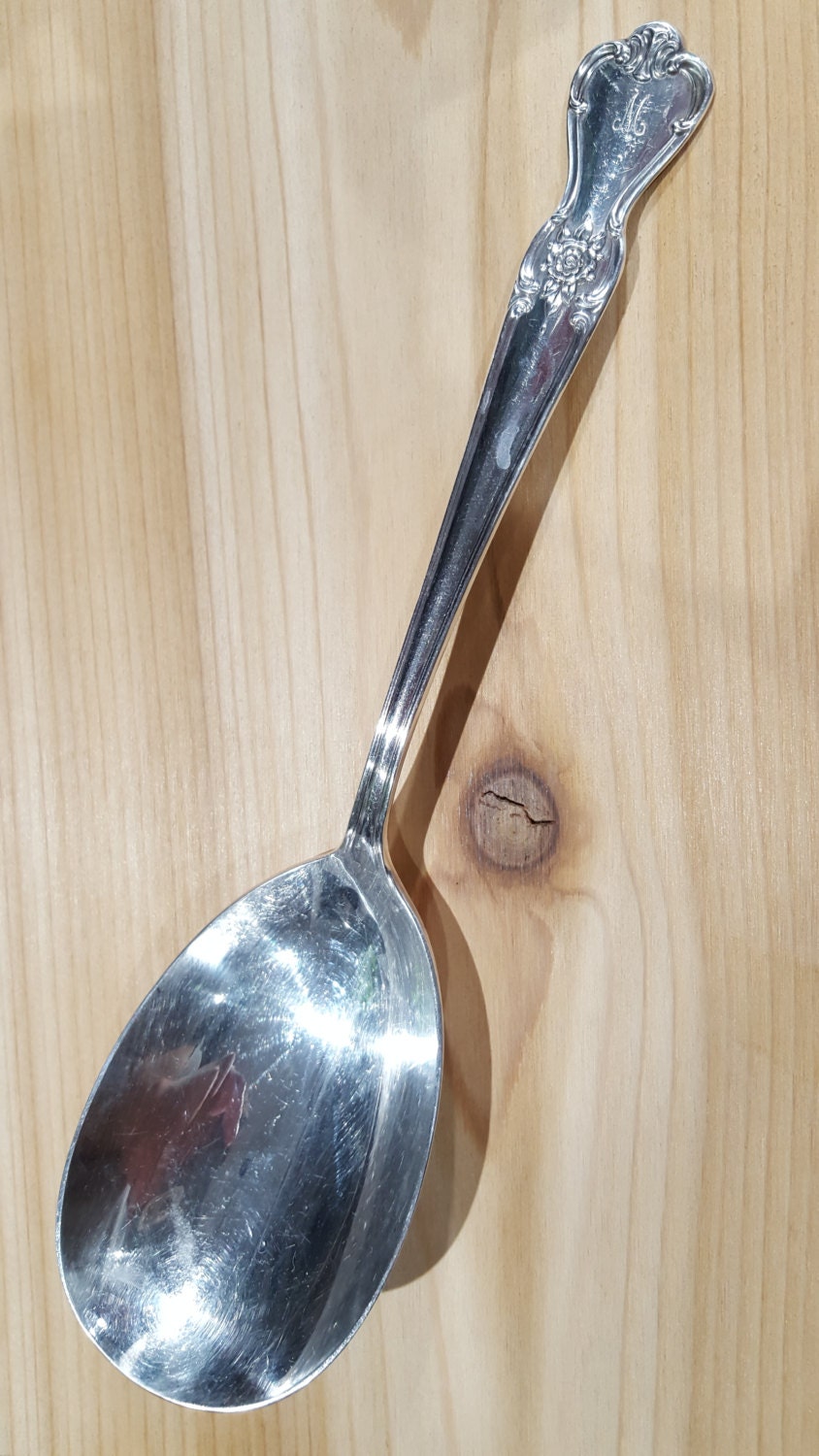 Vintage Old Company Silver 1960 SIGNATURE Casserole Spoon 8 7/8″, Mono