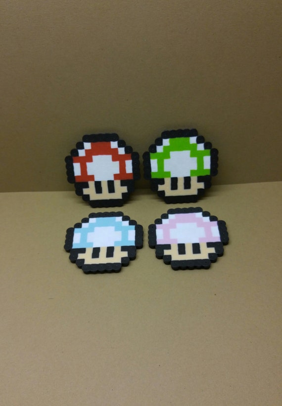 Mini mario mushrooms perler beads