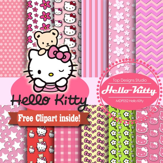 Hello Kitty Digital Paper : HELLO KITTY by Topdesignsstudio