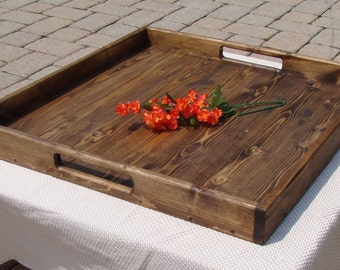 Rustic Ottoman Tray, Wooden Tray, Serving Tray, Coffee Table Tray, Rustic Ottoman Tray Decor, Rustic Serving Tray