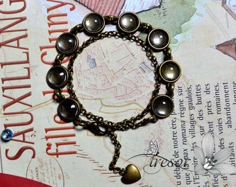 supports bracelets 10mm + cabochons en verre 10mm