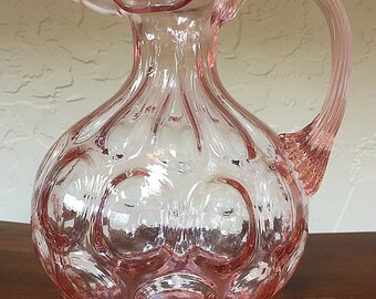 Vintage Fenton Coin Dot Country Pitcher Rare Pink 1432 RT