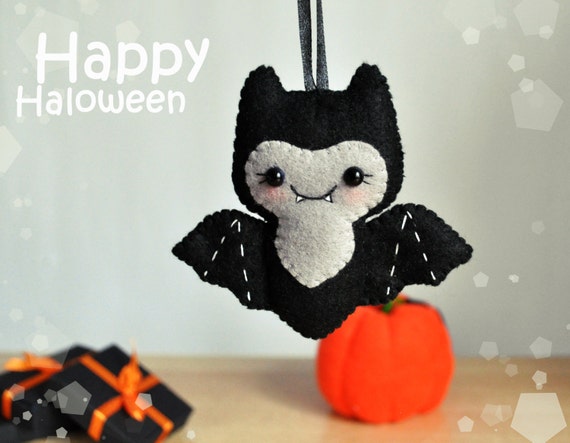 Cute Halloween ornament felt Bat decor Halloween by - Cute Halloween Home Decor Cute Halloween ornament felt Bat decor Halloween by - Cute Halloween Home Decor