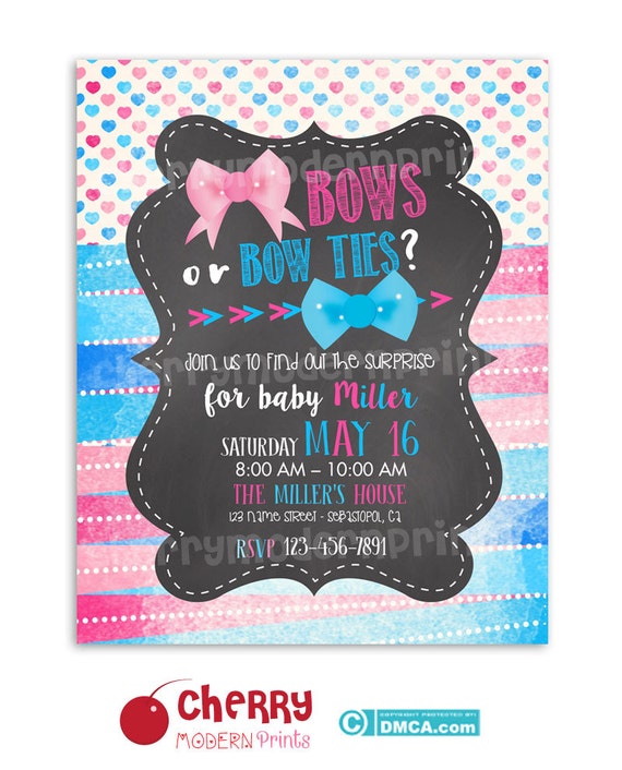 Printable Sign Bows Or Bow Ties Gender Reveal Party 7466