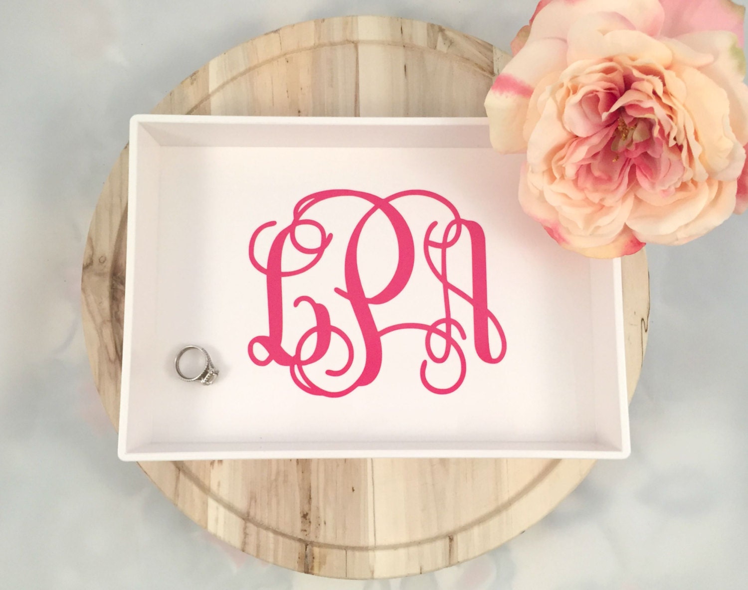 Monogrammed Acrylic Accessory Tray